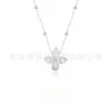 Piraña Versátil Elegante Gama Alta Único Flor de Cuatro Pétalos Cadena de Cuentas Hojas Collar Largo Temperamento Personalidad Collar Popular