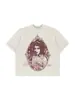 Camiseta Redonda de Manga Corta con Estampado de Graffiti en Inglés 2026 Top Versátil Estilo Casual Top de Algodón Más Vendido