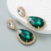 Moda Europeia e Americana Personalizado Nova Liga Brilhante Diamante Pingente Brincos Brincos Femininos Exagerados High-end