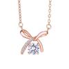 Collar de Lazo de Plata Esterlina S925 para Mujer Ins Nicho Moda Simple Lujo Accesible Colgante de Zirconia de Alta Gama Cadena Clavicular