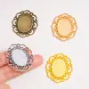 Joia de Liga Metálica Popular Transfronteiriça, Pingente Base Oval Pedra do Tempo Acessório DIY, Diâmetro Interno 18*25mm