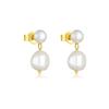 Estilo K de Plata Esterlina S925 Simple Personalizado Barroco Asimétrico Cuentas con Forma Especial Aretes de Perlas de Agua Dulce Aretes para Mujeres