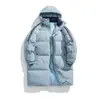 Chamarra de Algodón con Capucha para Hombre, Nuevo Estilo de Longitud Media 2025, Marca de Moda Otoño e Invierno, Estilo Casual de Pareja, Abrigo Holgado, Ropa de Algodón