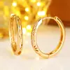 Yanbai temu Pendientes de Aro Hueco de Trébol de Cuatro Hojas Dorados Bronce Inlay Zirconia Elegantes Retro Transfronterizos Versátiles Exquisitos para Mujer