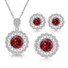 Joyería de moda más vendida en transmisiones en vivo de TikTok: Zirconia ultra brillante, juego de accesorios de collar, anillo y pendientes con incrustaciones de diamantes de lujo de cinco quilates