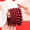 Pulseira de Cinábrio de Alto Teor, Pulseira Genuína de Contas de Areia Dourada Roxa para o Ano de Nascimento, Pulseira Redonda de Contas de Círculo Único para Inauguração de Casa Venda por Atacado