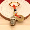 Latón Atrae Fortuna Tai Chi Bagua Calabaza Pequeña Llavero Silbato Ábaco Campana Llavero de Calabaza Colgante de Coche Venta al por Mayor