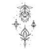 Artículo Popular Transfronterizo con un Estilo Oscuro de Alta Gama: Pegatina de Tatuaje Temporal Pequeño Gráfico Dedo Mariposa Luna Espina Tótem Columna Vertebral Brazo