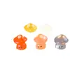 Accesorios de resina de hongo luminoso de siete colores Material de crema de pegamento hecho a mano DIY Adornos de luz nocturna de dibujos animados Accesorios de decoración