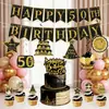 Festa de Aniversário de 50 Anos Transfronteiriça Festa de Aniversário Temática Banner de Letras e Números Adereços de Foto de Fundo