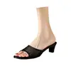 Zapatillas Sexy de Punta con Tacón Alto para Comercio Exterior Europeo y Americano para Mujer, Sandalias de Moda de Malla con Pedrería de Punta Abierta y Boca de Pez