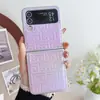 Funda de teléfono nacarada geométrica degradada 2024 para Samsung Z FLIP5 plegable FLIP4 moderna FLIP3