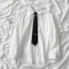 Camisa Feminina Outono/Primavera 2022 Novo Estilo Coreano Estilo College Solta Cor Sólida Manga Longa Camisa Social de Estudante Top Chique