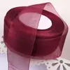 Cuatro cintas de gasa de nieve de 4 cm de ancho para hacer flores de rosa, malla decorativa, gasa de nieve, organza, cinta de gasa transparente de 4 cm