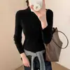 Top Base de Terciopelo con Cuello Alto Medio Andy para Mujer, Suéter de Punto Sin Costuras para Otoño e Invierno, Nueva Ropa Interior de Alta Gama 2026