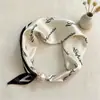 Bufanda de Seda de Moda Estilo Coreano para Primavera y Verano, Bufanda de Seda Magnética para Mujer, Bufanda de Perlas de Alto Nivel para Clavícula, Accesorio de Bufanda