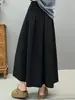 Falda de Línea A Versátil Adelgazante de Cintura Alta para Mujer Estilo Nuevo Primavera y Otoño, Falda de Paraguas de Color Sólido Adelgazante de Longitud Media
