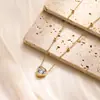 Nuevo Collar de Acero Inoxidable con Forma de Corazón y Diamantes para Mujer de Yunyao, Cadena de Bolas de Oro de 18K que no se Desvanece, Cadena para Clavícula Versátil y de Moda