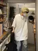 Camiseta Gruesa Estilo Americano Calle Algodón Puro Marca de Moda Estilo Europeo y Americano Estampado de Mariposa Manga Corta Verano Hombre Hombro Media Manga