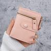 Cartera nueva con botones, cartera de mujer de color liso, cartera fina para mujer, tarjetero, monedero corto, venta al por mayor transfronteriza