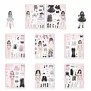 8/16/24 Peças de Adesivos de Fantasia de Personagens de Menina, Múltiplos Conjuntos de Adesivos de Roupas e Acessórios de Expressão, Colagem DIY Feita à Mão