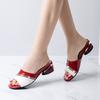 Sandalias de Boca de Pescado al por Mayor de Comercio Exterior Tacón Grueso Temperamento Sandalias de Mujer Verano Nueva Moda Tacón Cuadrado Sandalias de Vestir para Mujer