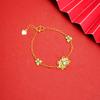 Pulseira de ouro areia do Vietnã vintage incrustada com pérola pulseira borboleta oca design de nicho feminino por muito tempo não desbota primeira joia