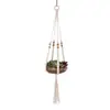 Cuerda de Algodón Tejida a Mano Estilo Bohemio Maceta para Plantas y Flores Cesta Colgante Bolsa de Red Cuerda para Colgar Colgante de Pared Cuerda para Colgar