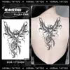 Pegatinas de Tatuaje de Espalda Herbales para Mujeres, Impermeables, de Larga Duración, de Alta Gama, Diseños de Tatuaje Realistas con Fénix Grande, Paisajes y Patrones Florales