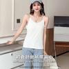 Camisola de algodón para mujer, corta, sin mangas, exterior de punto, camiseta de fondo, chaleco de encaje versátil de talla grande para primavera y verano