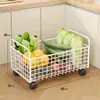 Estante de verduras para encimera de cocina, cesta de almacenamiento de mesa, estante de verduras para estufa, cesta de almacenamiento móvil para frutas y verduras
