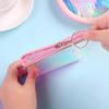 [Venta al por mayor de fábrica] Monedero semicircular cuadrado mini para estudiante con forma de corazón para niña, colorido de escamas de pescado, para llaves