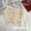 Encaje Satén Sexy Ropa Interior de Cintura Media para Mujer Malla Jacquard Transpirable Tentación Calzones de Mujer Entrepierna de Seda