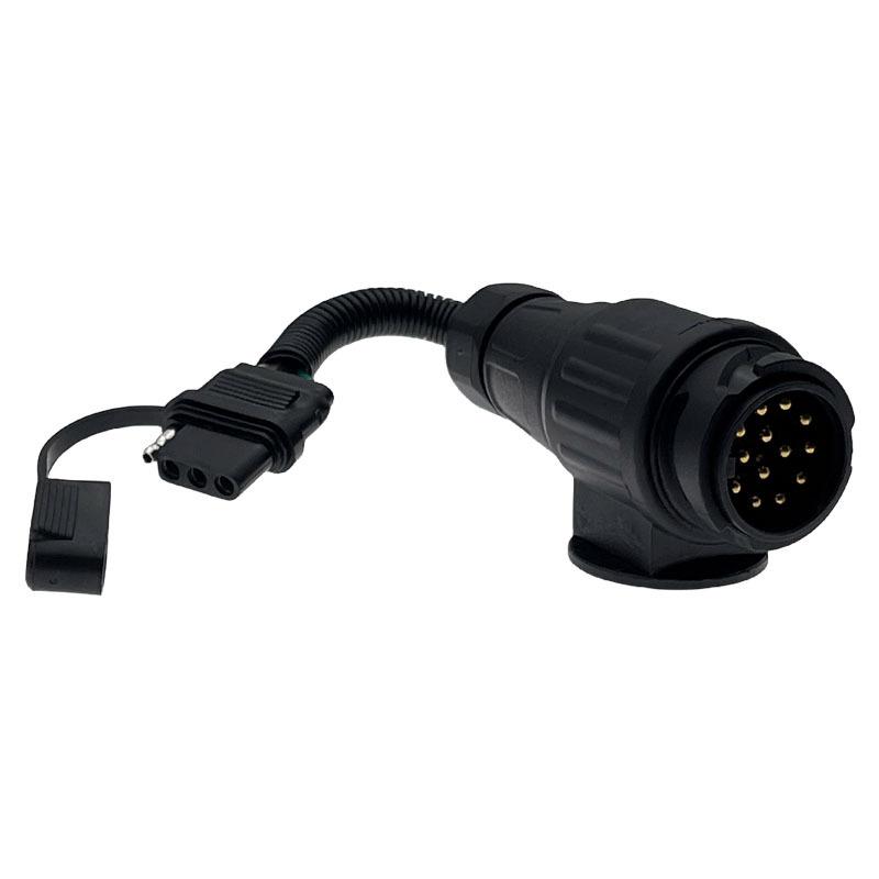 13芯欧式插头转4芯扁插座拖挂房车电源信号转接插头插座连接器