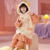 Pijama de Franela para Niños Invierno Niña Coral Fleece Traje Grueso Ruby Infantil Ropa de Casa para Niña