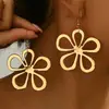 Pendientes de botón Pendientes Pendientes Colgantes Flor Hueca Simple Estilo Étnico Estilo Bohemio Elegante Transfronterizos Europeos y Americanos
