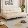 Sofá-cama linear popular para salas de estar pequenas, couro resistente a arranhões de gato, multifuncional, dobrável, de dupla finalidade, adequado para apartamentos de aluguel