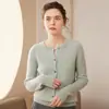 Cárdigan de Punto de Cachemira con Cuello Redondo para Mujer, Chaqueta Holgada de Manga Larga, Nuevo Estilo Otoño e Invierno 2026, Top Retorcido Elegante y Versátil