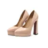 Sapatos de Plataforma com Salto Ultra-Alto de 14cm para Mulheres 2026 Comércio Exterior Bico Fino Boca Rasa Impermeáveis Sapatos de Plataforma para Mulheres Baixas Saltos Altíssimos Sapatos de Couro Genuíno