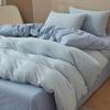 Conjunto de Cama de Algodão Puro Quatro Peças 2025 Novo Simples Roupa de Cama Lençóis de Algodão e Linho Capa de Colcha Conjunto de Roupa de Cama de Três Peças para Dormitório Estudantil