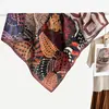 Pañuelo cuadrado de terciopelo de doble cara, dos tonos, estampado de leopardo, de alta gama, vintage de los 90, chal cálido para mujer, pañuelo de cuello de lujo ligero