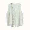 Nuevo Chaleco de Punto de Cachemira para Mujer, Chaleco de Cuello en V, Sección Frontal Trasera Larga, Sentido del Diseño, Chaleco Apilado, Ropa Exterior, Suéter sin Mangas