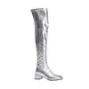 Botas de moda versátiles para otoño e invierno para mujer, botas largas transfronterizas con punta redonda, suela de goma, antideslizantes, cremallera trasera, color liso, botas para mujer de talla grande