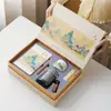 "Paisajes Pintorescos" Estilo Chino Conjunto de Té Creativo Cultural para Viaje - Tetera Portátil con Tres Tazas - Regalo Empresarial