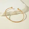 Moda Retro Europea y Americana Joyería Transfronteriza Pulseras Apilables Geométricas Simples Pulsera Abierta Redonda Dorada Pulido Conjunto
