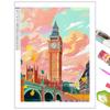 Ventas Directas de Fábrica Transfronterizas Nuevo Estilo Caliente de Amazon Cubierta Genial Edificio de la Ciudad Pintura de Diamantes DIY Pintura Hecha a Mano Sala de Estar Entrada