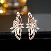 Aretes Largos Florales de Piedras Preciosas Rongxing Transfronterizos, Versión de Piedras Preciosas Multicolor, Aretes Versátiles para Fiestas, En Stock