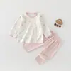 Conjunto de Dos Piezas Jingqi para Bebé Primavera y Otoño Algodón Puro Conjunto de Ropa Interior Infantil Pijamas para Niños y Niñas Ropa de Casa