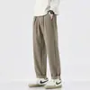 Pantalones casuales tipo harén de alta gama para hombre, nuevo modelo primavera y otoño 2026, cordón, versátiles, sencillos, pantalones de pierna recta al por mayor