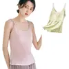 Camisola Nutritiva para la Piel con Aceite de Coco y Copas Integradas para Mujer, Adecuada para Usar por Dentro o por Fuera, Copa Integrada, Top de Capa Base Fina para Verano, Hermoso Diseño en la Espalda